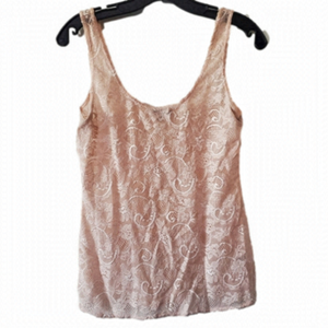 Talula Pink Floral Lace Tank Medium
